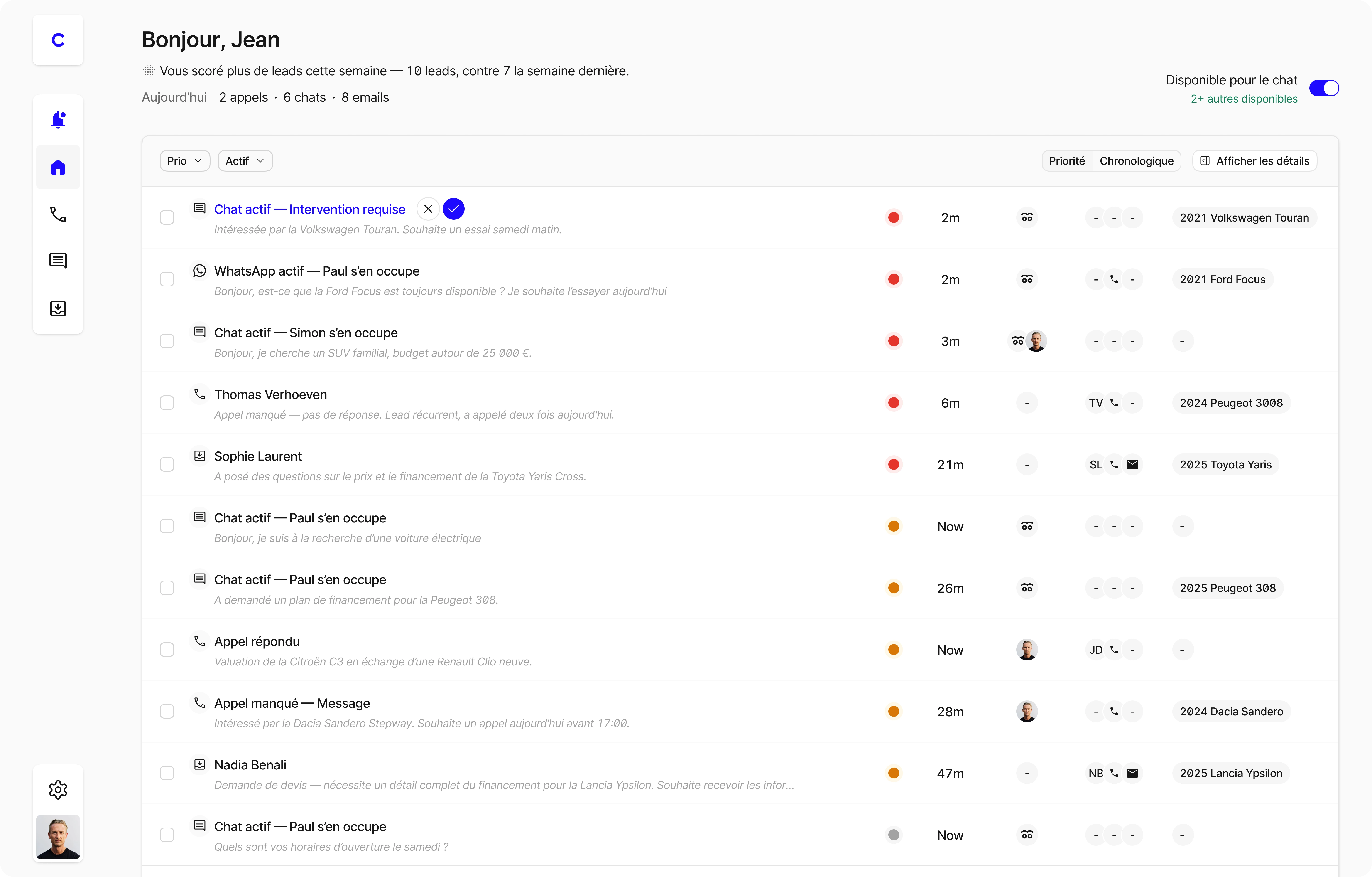 Catchline portal — dashboard showing leads, Pulse scores, and the to-do list