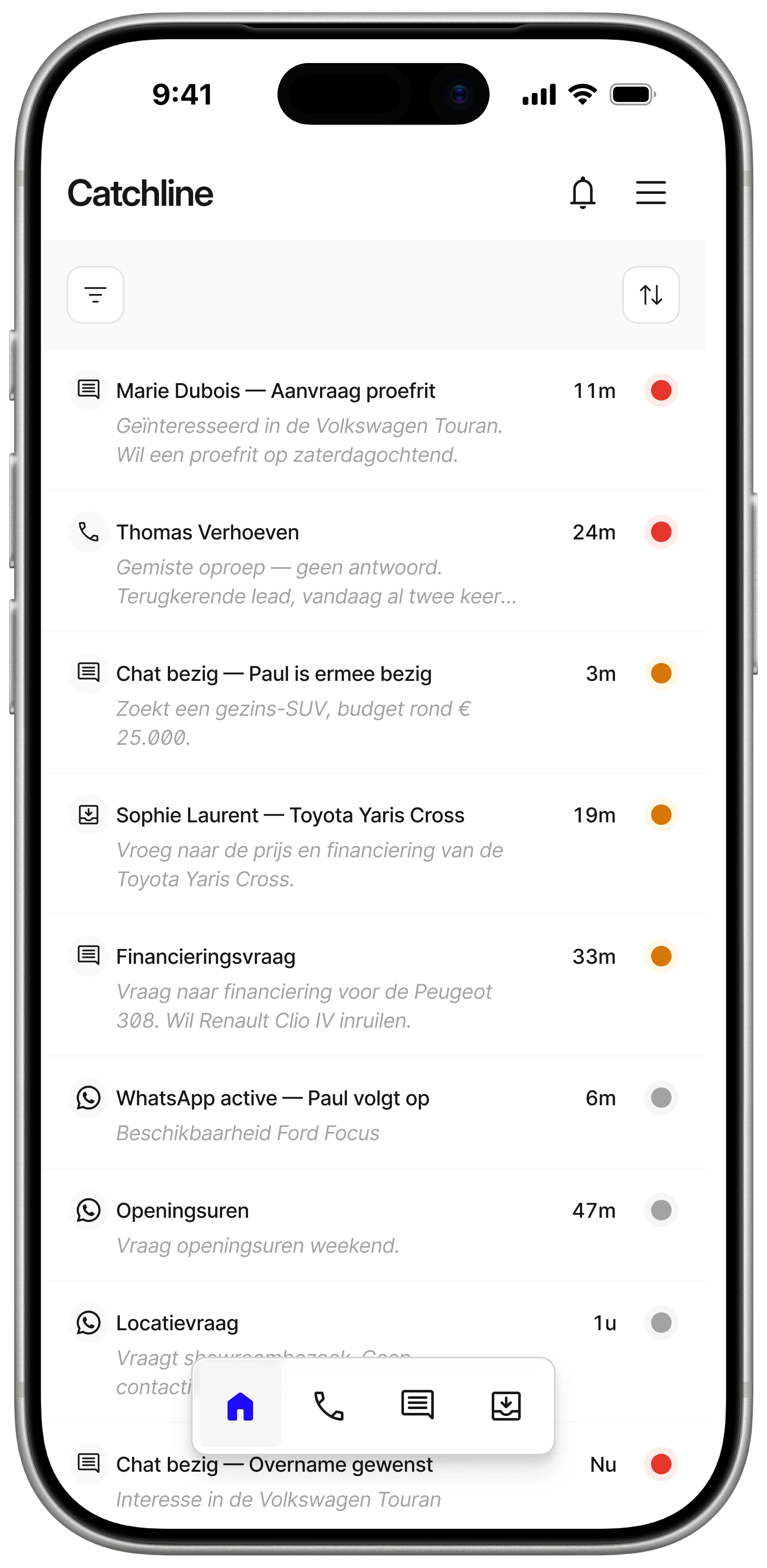 Catchline portal — dashboard showing leads, Pulse scores, and the to-do list